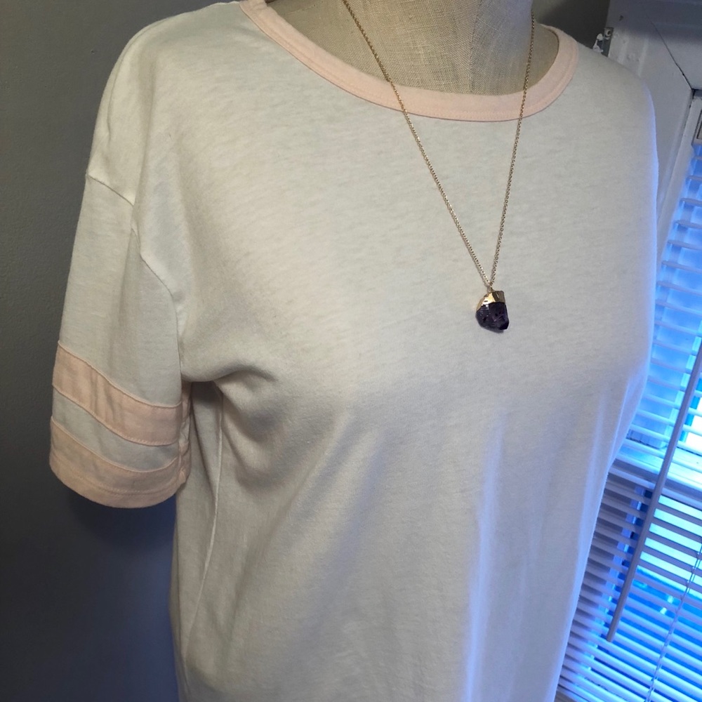 White and Pink T Shirt